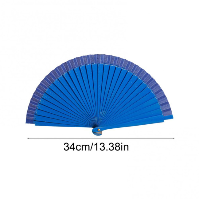 Solid Color Wooden Folding Fan Portable Summer Handheld Cooling Fan Decoration Dance Performance Props Party Costume Accessories 