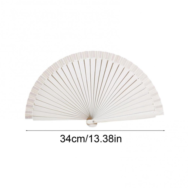 Solid Color Wooden Folding Fan Portable Summer Handheld Cooling Fan Decoration Dance Performance Props Party Costume Accessories 