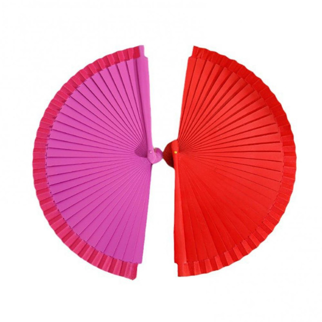 Solid Color Wooden Folding Fan Portable Summer Handheld Cooling Fan Decoration Dance Performance Props Party Costume Accessories 