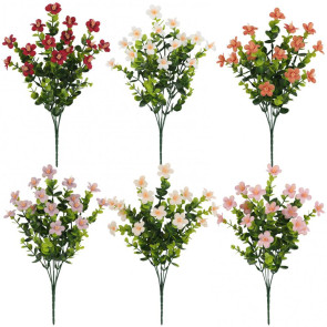  Artificial Flowers Bunch UV Resistant Artificial Plants Outdoor Faux Flowers Greenery Shrubs for Indoor Vase Outside Window Box Garden Patio Decor