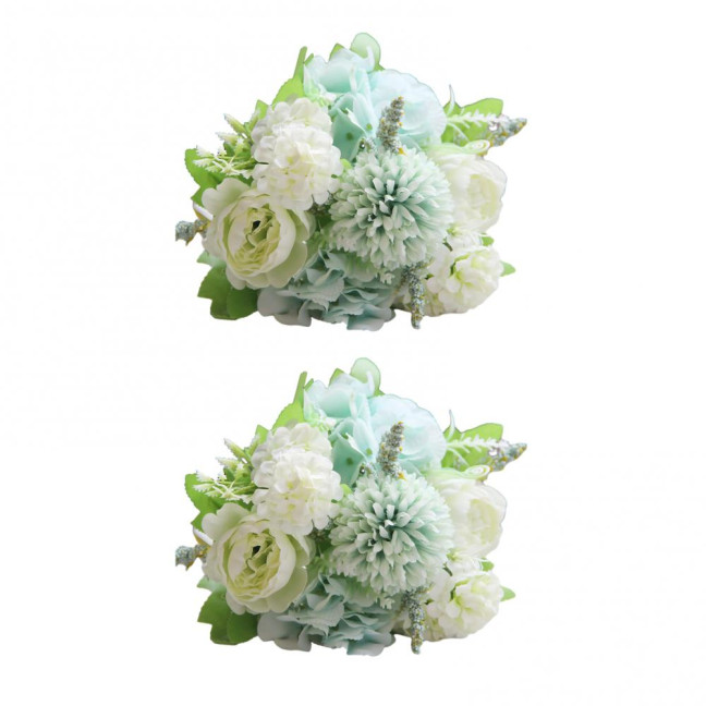  2 Pcs Artificial Flowers Bundle Faux Hydrangea Peony Long-lasting Simulated Flowers for Home Flower Arrangements Wedding Decoration