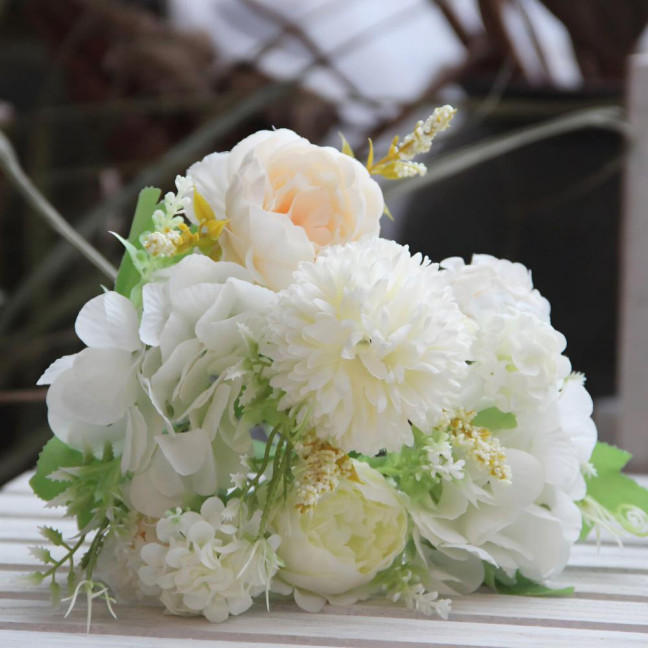  2 Pcs Artificial Flowers Bundle Faux Hydrangea Peony Long-lasting Simulated Flowers for Home Flower Arrangements Wedding Decoration