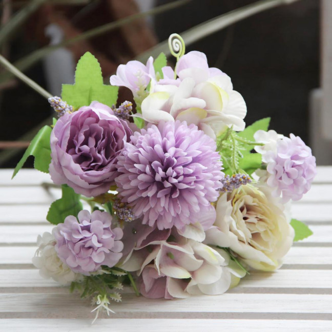  2 Pcs Artificial Flowers Bundle Faux Hydrangea Peony Long-lasting Simulated Flowers for Home Flower Arrangements Wedding Decoration