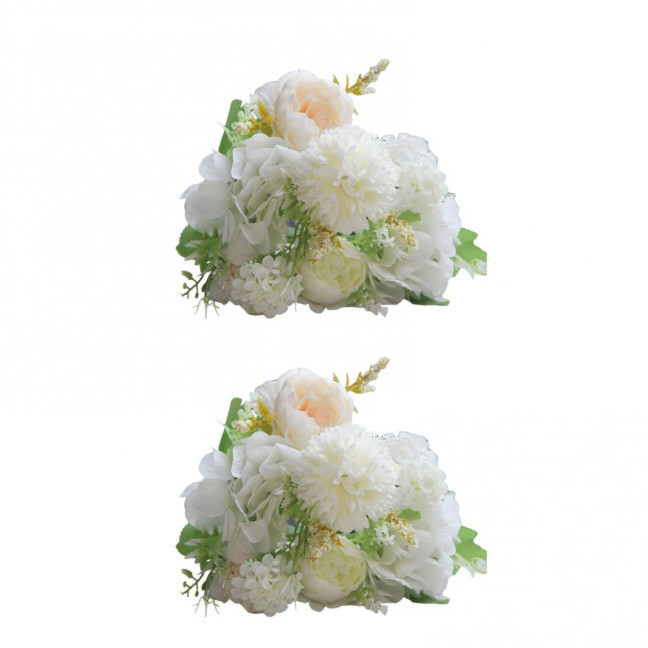  2 Pcs Artificial Flowers Bundle Faux Hydrangea Peony Long-lasting Simulated Flowers for Home Flower Arrangements Wedding Decoration
