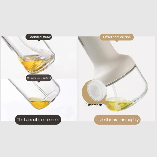 280/500ml Oil Dispenser Bottle Transparent Body Leak-Proof Design Oil Sprayer Oil Dispensing Gadget Kitchen Tool