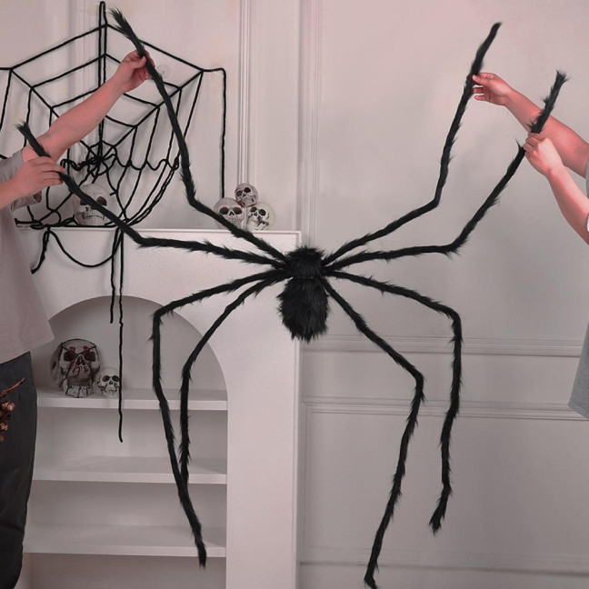 Halloween Giant Fake Spider Large Hairy Spider Decoration Scary Huge Furry Spider Prop Realistic Insect Toy for Halloween Party Yard Decor