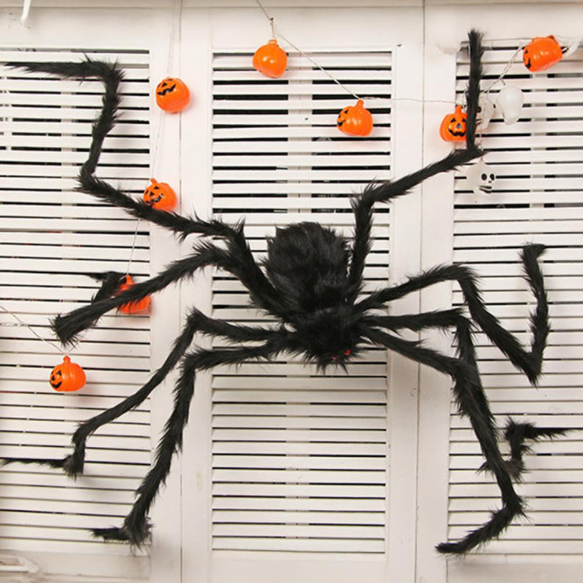 Halloween Giant Fake Spider Large Hairy Spider Decoration Scary Huge Furry Spider Prop Realistic Insect Toy for Halloween Party Yard Decor
