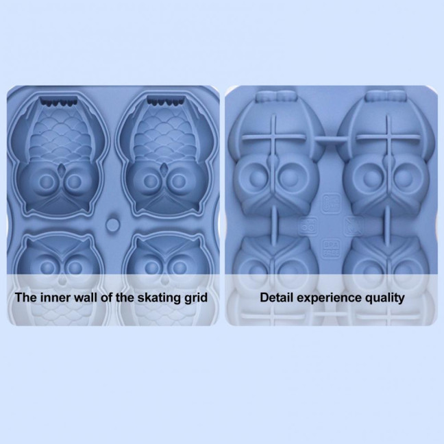 Ice Cube Mold with Funnel-Shaped Lids Food-Grade Silicone Penguin Owl Ice Cube Tray Animal Ice Cube Maker