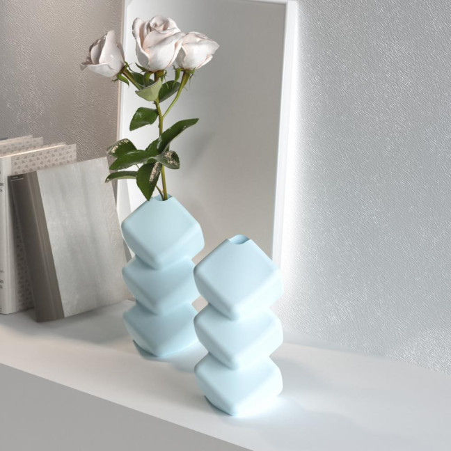 1 Set DIY Flower Vase Silicone Mold Handmade Stacking Cube Decorative Vase Epoxy Resin Casting Mold Vase Crafts Making Gypsum Cement Mold 
