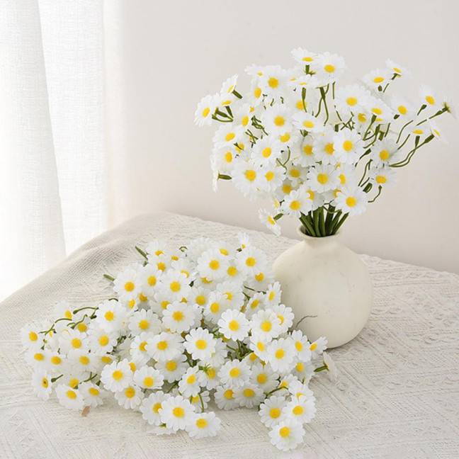 6Pcs Artificial White Daisies Realistic Fake Flower Branch Home Office Wedding Party Table Centerpiece Indoor Outdoor Faux Bloom Plants Decoration 6Pcs Artificial White Daisies Realistic Fake Flower Branch Home Office Wedding Party Table Centerpiece Indoor Outdoor Faux Bloom Plants Decoration