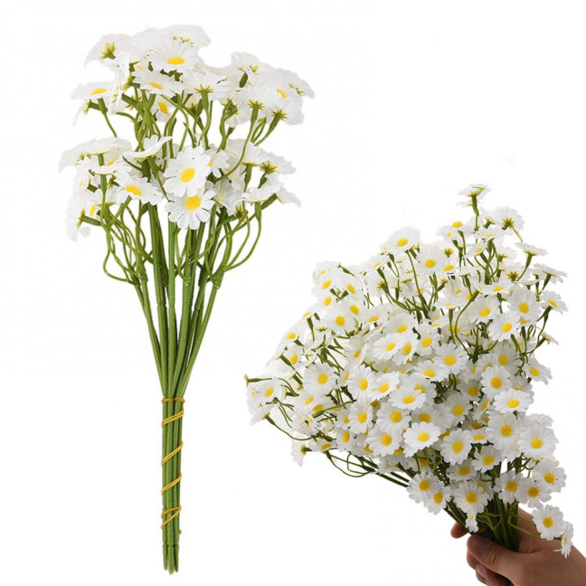 6Pcs Artificial White Daisies Realistic Fake Flower Branch Home Office Wedding Party Table Centerpiece Indoor Outdoor Faux Bloom Plants Decoration 6Pcs Artificial White Daisies Realistic Fake Flower Branch Home Office Wedding Party Table Centerpiece Indoor Outdoor Faux Bloom Plants Decoration