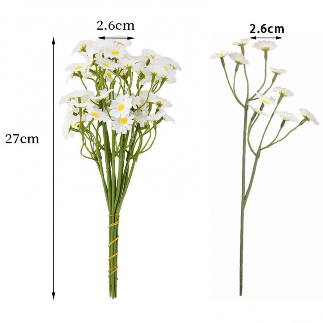 6Pcs Artificial White Daisies Realistic Fake Flower Branch Home Office Wedding Party Table Centerpiece Indoor Outdoor Faux Bloom Plants Decoration 6Pcs Artificial White Daisies Realistic Fake Flower Branch Home Office Wedding Party Table Centerpiece Indoor Outdoor Faux Bloom Plants Decoration