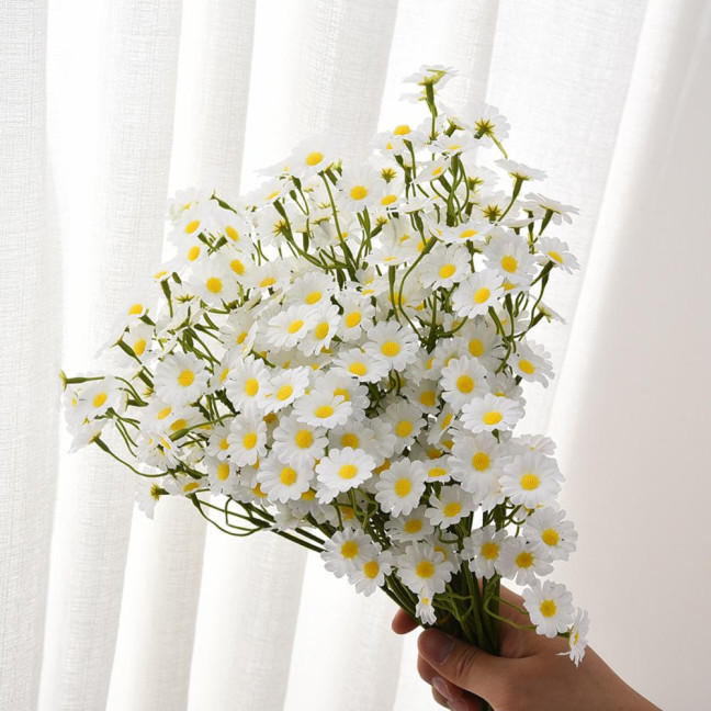 6Pcs Artificial White Daisies Realistic Fake Flower Branch Home Office Wedding Party Table Centerpiece Indoor Outdoor Faux Bloom Plants Decoration 6Pcs Artificial White Daisies Realistic Fake Flower Branch Home Office Wedding Party Table Centerpiece Indoor Outdoor Faux Bloom Plants Decoration