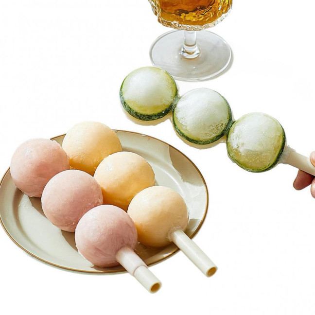 3Pcs Creative Popsicle Ice Mold with Straw Haws Shape Ice Cream Mold Refrigerator Ice Cube Tray for Homemade DIY Desserts Cocktail 