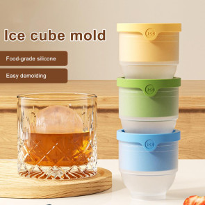 4Pcs Silicone Ice Ball Mold Round Ice Cube Tray BPA-free Easy Release Sphere Ice Maker for Whiskey Cocktails