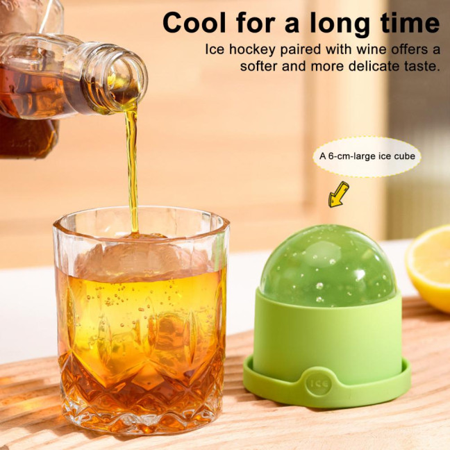 4Pcs Silicone Ice Ball Mold Round Ice Cube Tray BPA-free Easy Release Sphere Ice Maker for Whiskey Cocktails