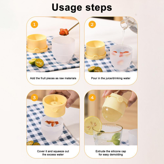 4Pcs Silicone Ice Ball Mold Round Ice Cube Tray BPA-free Easy Release Sphere Ice Maker for Whiskey Cocktails