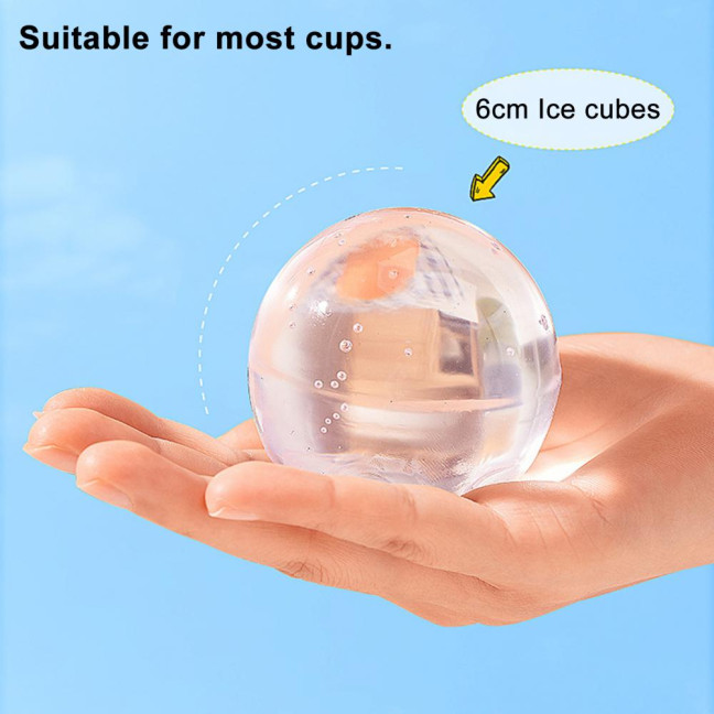 4Pcs Silicone Ice Ball Mold Round Ice Cube Tray BPA-free Easy Release Sphere Ice Maker for Whiskey Cocktails