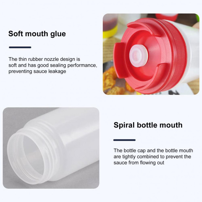 Honey Dispenser Squeeze Bottle BPA-Free Salad Dressing Dispenser Reusable Syrup Container for Portion Control