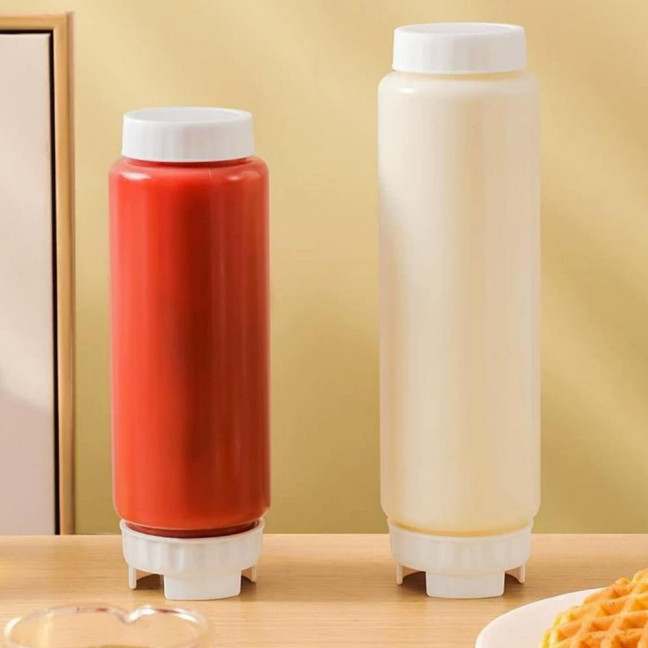 Honey Dispenser Squeeze Bottle BPA-Free Salad Dressing Dispenser Reusable Syrup Container for Portion Control
