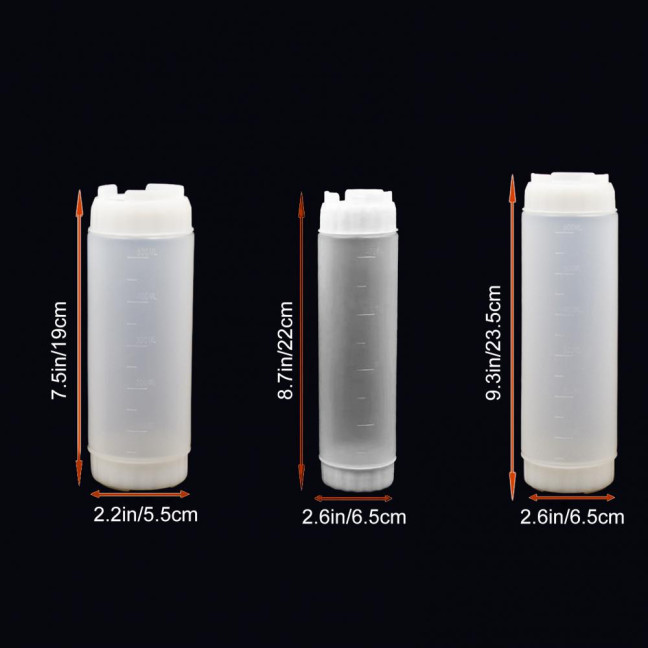 Honey Dispenser Squeeze Bottle BPA-Free Salad Dressing Dispenser Reusable Syrup Container for Portion Control