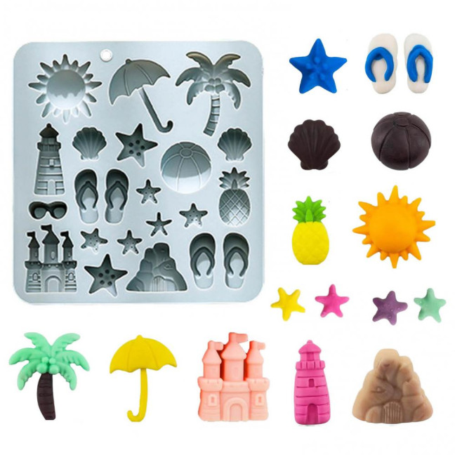 2Pcs Silicone Chocolate Baking Mold Summer Ocean Theme Shell Starfish Conch Jelly Molds Candy Making Supplies 2Pcs Silicone Chocolate Baking Mold Summer Ocean Theme Shell Starfish Conch Jelly Molds Candy Making Supplies