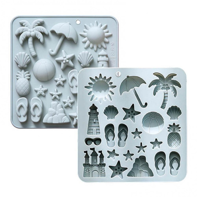 2Pcs Silicone Chocolate Baking Mold Summer Ocean Theme Shell Starfish Conch Jelly Molds Candy Making Supplies 2Pcs Silicone Chocolate Baking Mold Summer Ocean Theme Shell Starfish Conch Jelly Molds Candy Making Supplies