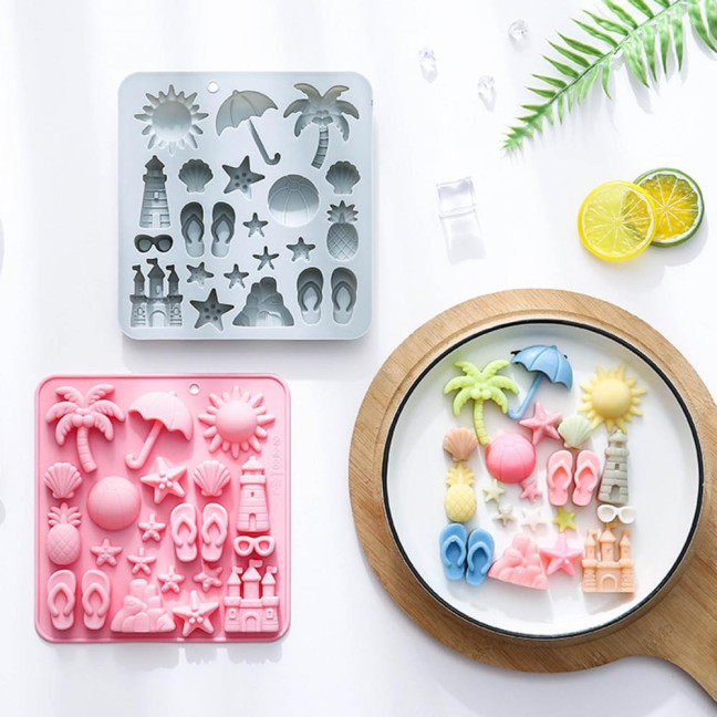 2Pcs Silicone Chocolate Baking Mold Summer Ocean Theme Shell Starfish Conch Jelly Molds Candy Making Supplies 2Pcs Silicone Chocolate Baking Mold Summer Ocean Theme Shell Starfish Conch Jelly Molds Candy Making Supplies