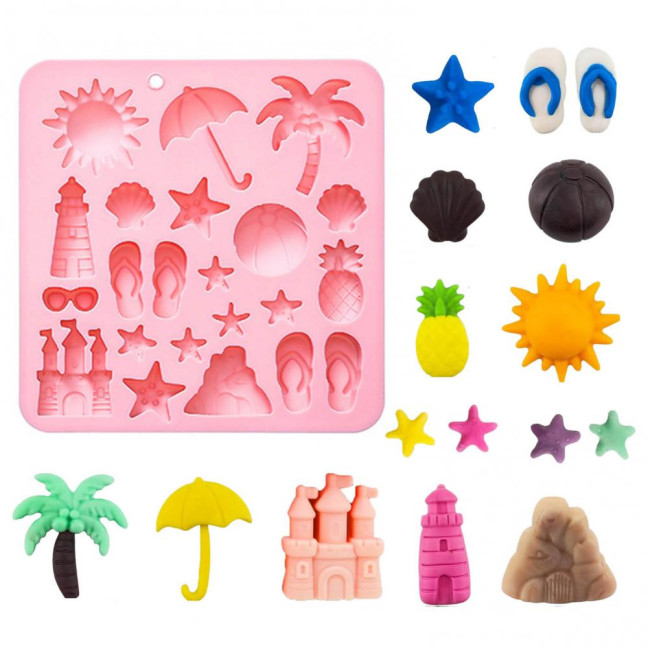 2Pcs Silicone Chocolate Baking Mold Summer Ocean Theme Shell Starfish Conch Jelly Molds Candy Making Supplies 2Pcs Silicone Chocolate Baking Mold Summer Ocean Theme Shell Starfish Conch Jelly Molds Candy Making Supplies