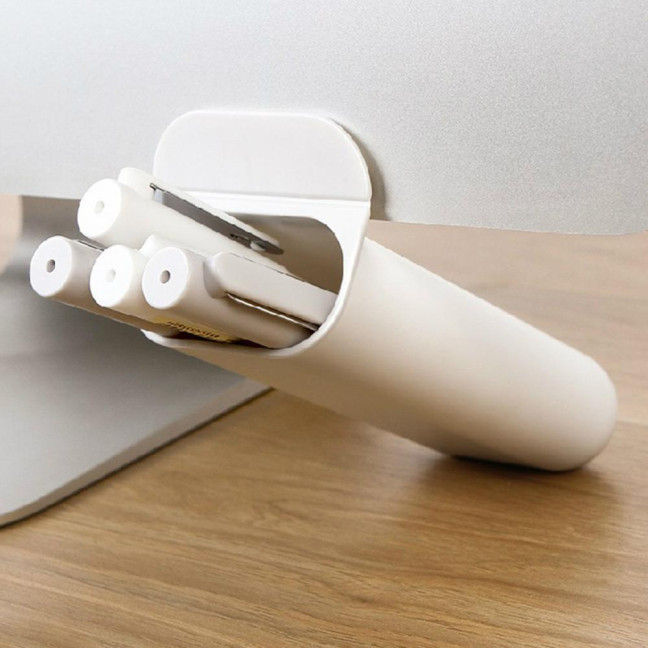 Desktop Storage Box Pen Holder Large Capacity Self Adhesive Simple Installation Pencil Storage Box Table Stationery Organizer