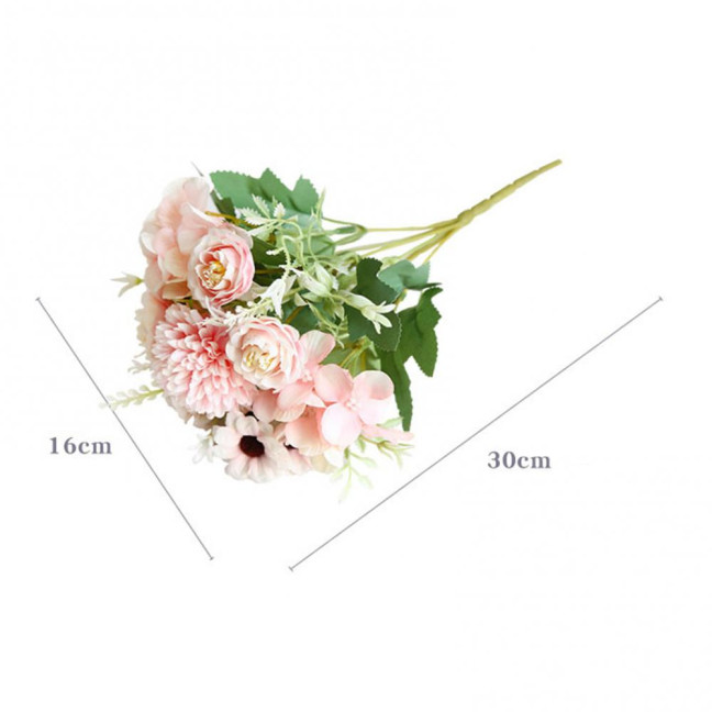 2 Pcs Faux Flower Bunch Simulated Daisies Realistic Hydrangea Roses Artificial Flowers for Home Wedding Decoration Photography Props 2 Pcs Faux Flower Bunch Simulated Daisies Realistic Hydrangea Roses Artificial Flowers for Home Wedding Decoration Photography Props