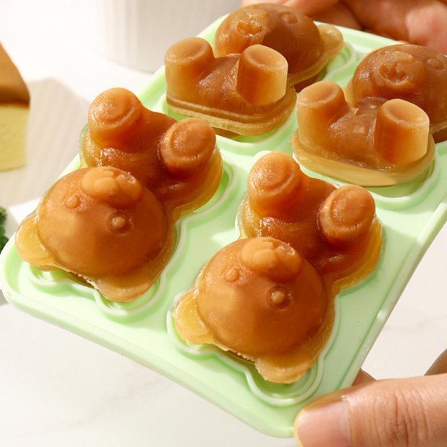 3Pcs Bear Shaped Ice Cube Trays Food-Grade Silicone Ice Mold for Whiskey Cocktails Coffee Juice Easy Release Creative Ice Cube Maker