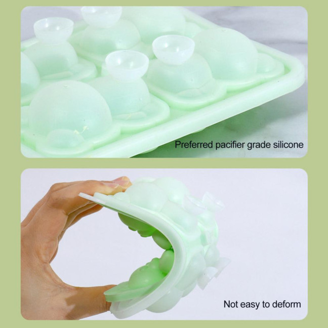 3Pcs Bear Shaped Ice Cube Trays Food-Grade Silicone Ice Mold for Whiskey Cocktails Coffee Juice Easy Release Creative Ice Cube Maker
