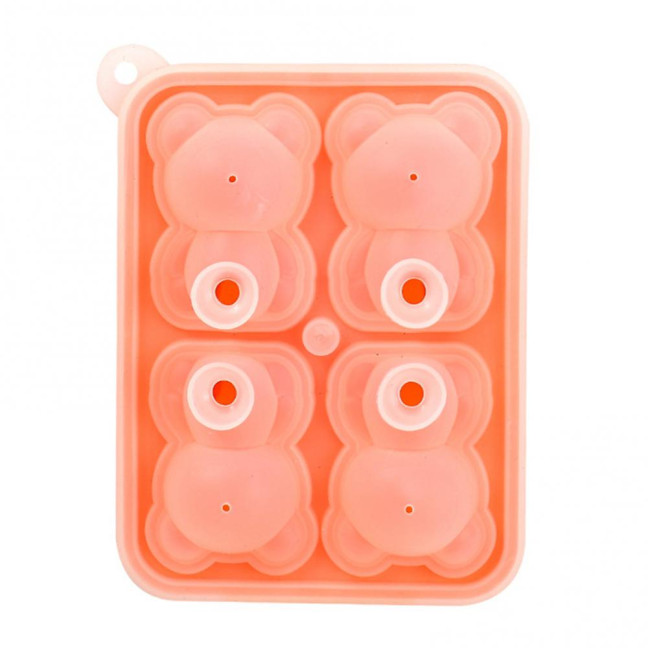 3Pcs Bear Shaped Ice Cube Trays Food-Grade Silicone Ice Mold for Whiskey Cocktails Coffee Juice Easy Release Creative Ice Cube Maker