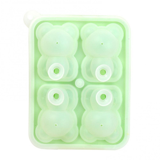 3Pcs Bear Shaped Ice Cube Trays Food-Grade Silicone Ice Mold for Whiskey Cocktails Coffee Juice Easy Release Creative Ice Cube Maker