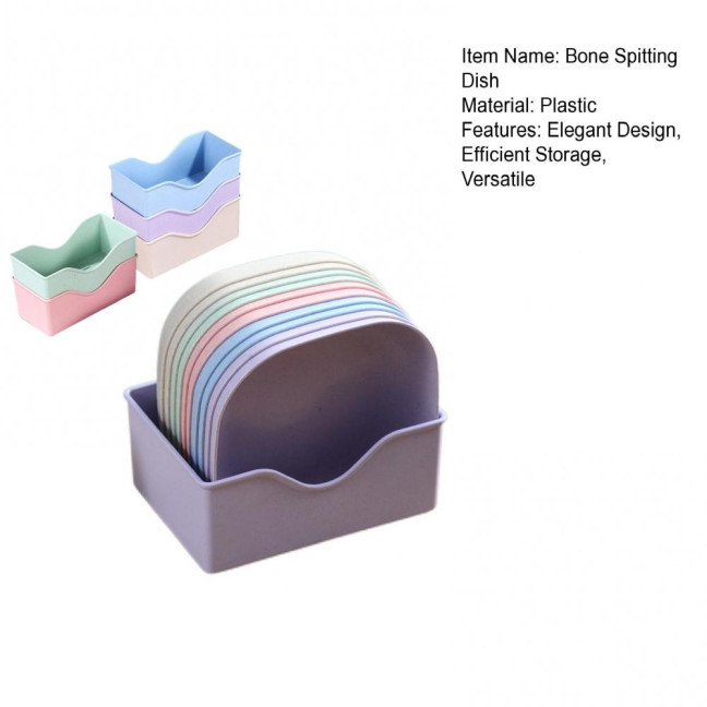 10Pcs Bone Spitting Plate with Stand Plastic Snack Tray for Candy Fruit Cookie Cake Kitchen Accessories