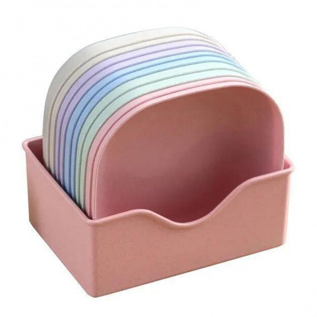 10Pcs Bone Spitting Plate with Stand Plastic Snack Tray for Candy Fruit Cookie Cake Kitchen Accessories