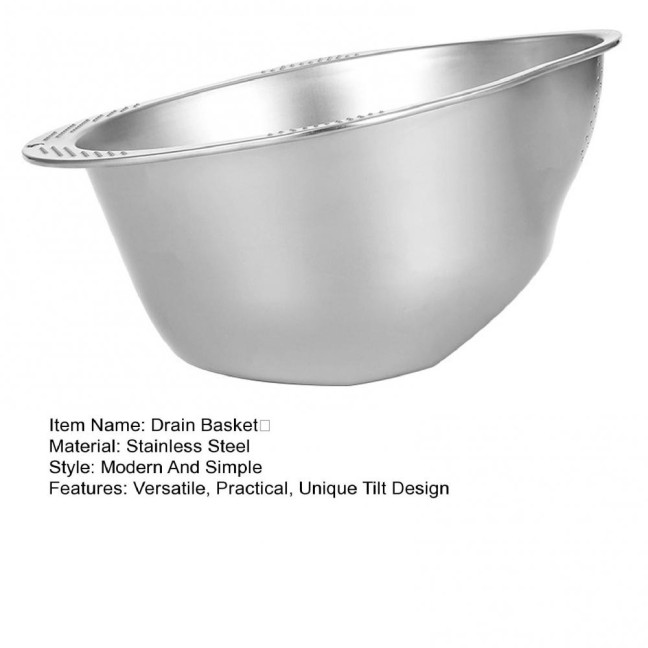 Rice Washer Strainer Bowl Stainless Steel Drain Basket for Rice Fruits Vegetables Kitchen Colander Sieve Tools