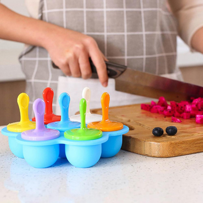 Popsicle Molds for Kids Reusable Ice Pop Mold with Sticks Homemade Mini Toddler Popsicle Mold BPA-Free Food-Grade Non-Stick Tray