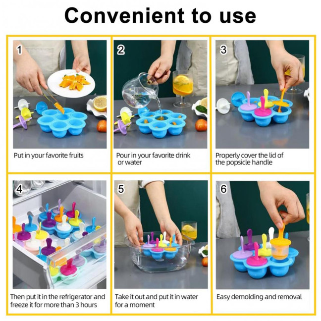 Popsicle Molds for Kids Reusable Ice Pop Mold with Sticks Homemade Mini Toddler Popsicle Mold BPA-Free Food-Grade Non-Stick Tray