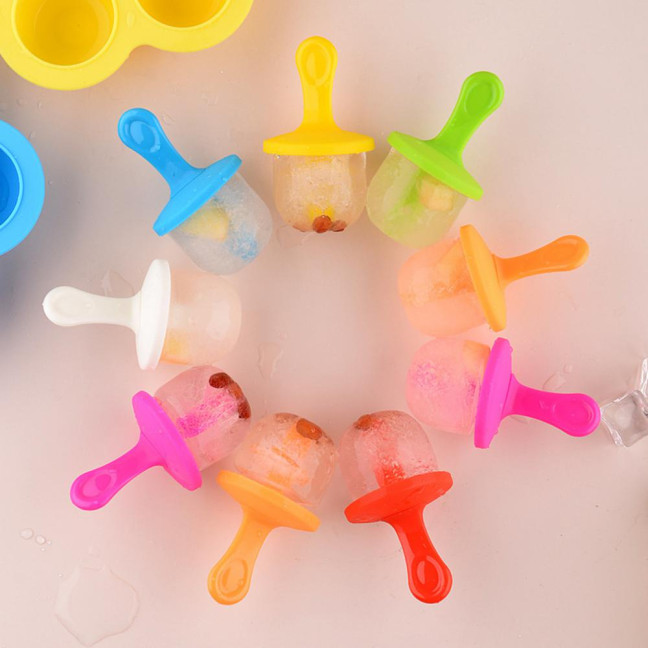Popsicle Molds for Kids Reusable Ice Pop Mold with Sticks Homemade Mini Toddler Popsicle Mold BPA-Free Food-Grade Non-Stick Tray