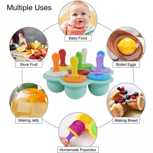 Popsicle Molds for Kids Reusable Ice Pop Mold with Sticks Homemade Mini Toddler Popsicle Mold BPA-Free Food-Grade Non-Stick Tray