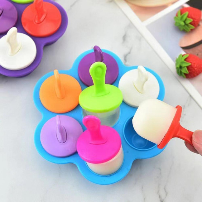 Popsicle Molds for Kids Reusable Ice Pop Mold with Sticks Homemade Mini Toddler Popsicle Mold BPA-Free Food-Grade Non-Stick Tray
