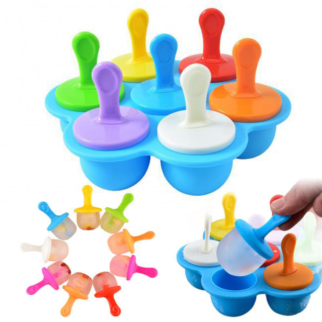 Popsicle Molds for Kids Reusable Ice Pop Mold with Sticks Homemade Mini Toddler Popsicle Mold BPA-Free Food-Grade Non-Stick Tray