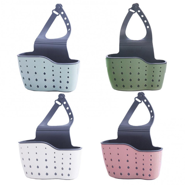 Kitchen Sink Shelf Soap Sponge Drain Rack Strong Load-Bearing Double-Layer Design Easy to Install Hanging Basket Sink Caddy