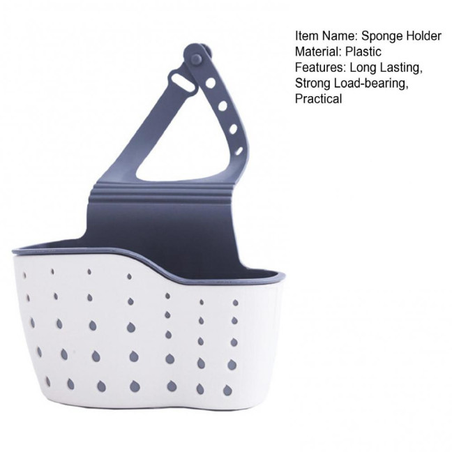 Kitchen Sink Shelf Soap Sponge Drain Rack Strong Load-Bearing Double-Layer Design Easy to Install Hanging Basket Sink Caddy