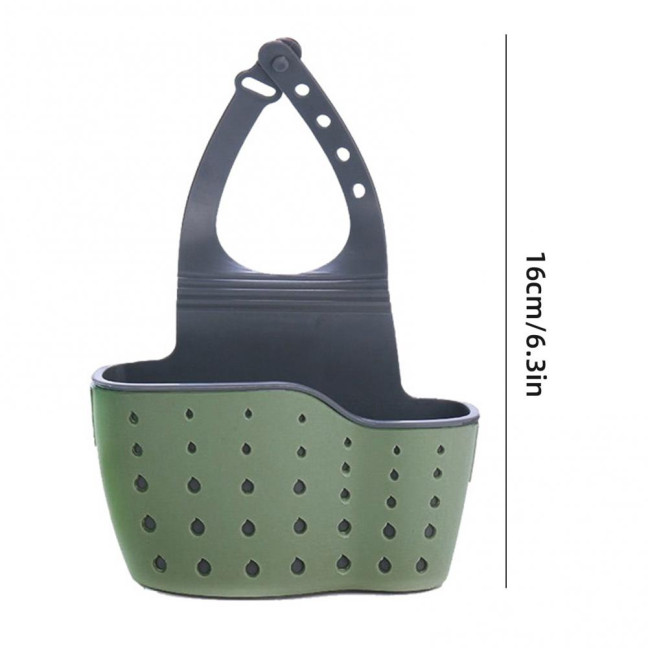 Kitchen Sink Shelf Soap Sponge Drain Rack Strong Load-Bearing Double-Layer Design Easy to Install Hanging Basket Sink Caddy