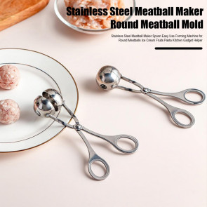 Stainless Steel Meatball Maker Fish Ball Rice Making Mold for Round Meatballs Ice Cream Fruits Pasta Kitchen Gadgets 