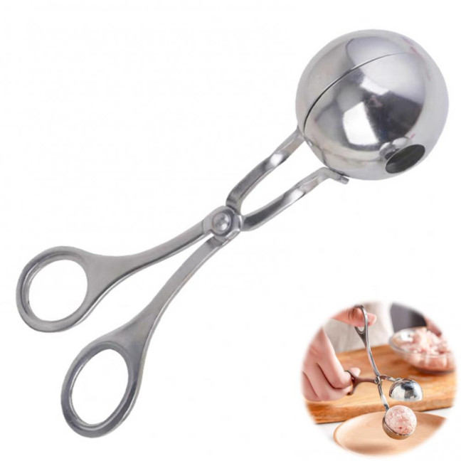 Stainless Steel Meatball Maker Fish Ball Rice Making Mold for Round Meatballs Ice Cream Fruits Pasta Kitchen Gadgets 