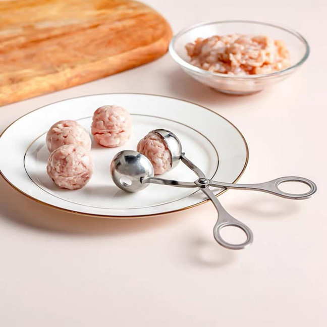 Stainless Steel Meatball Maker Fish Ball Rice Making Mold for Round Meatballs Ice Cream Fruits Pasta Kitchen Gadgets 